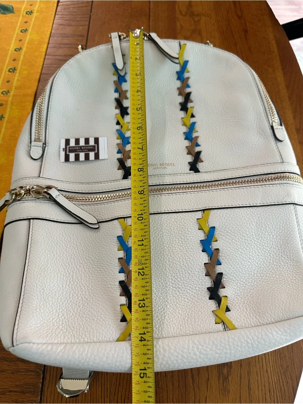 Vintage Henri Bendel SoHo Large Off White with Multi Braided Straps Backpack EUC